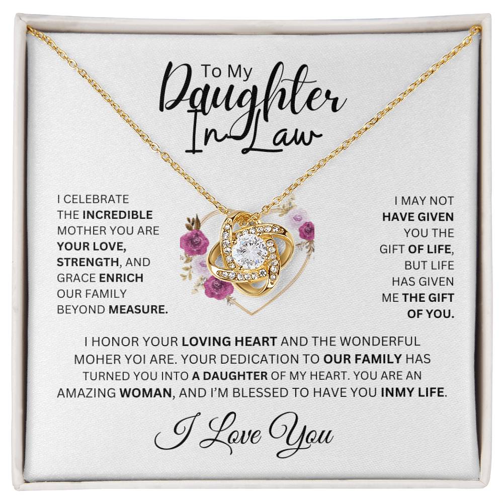 To My Daughter-in-Law - Love Knot Necklace