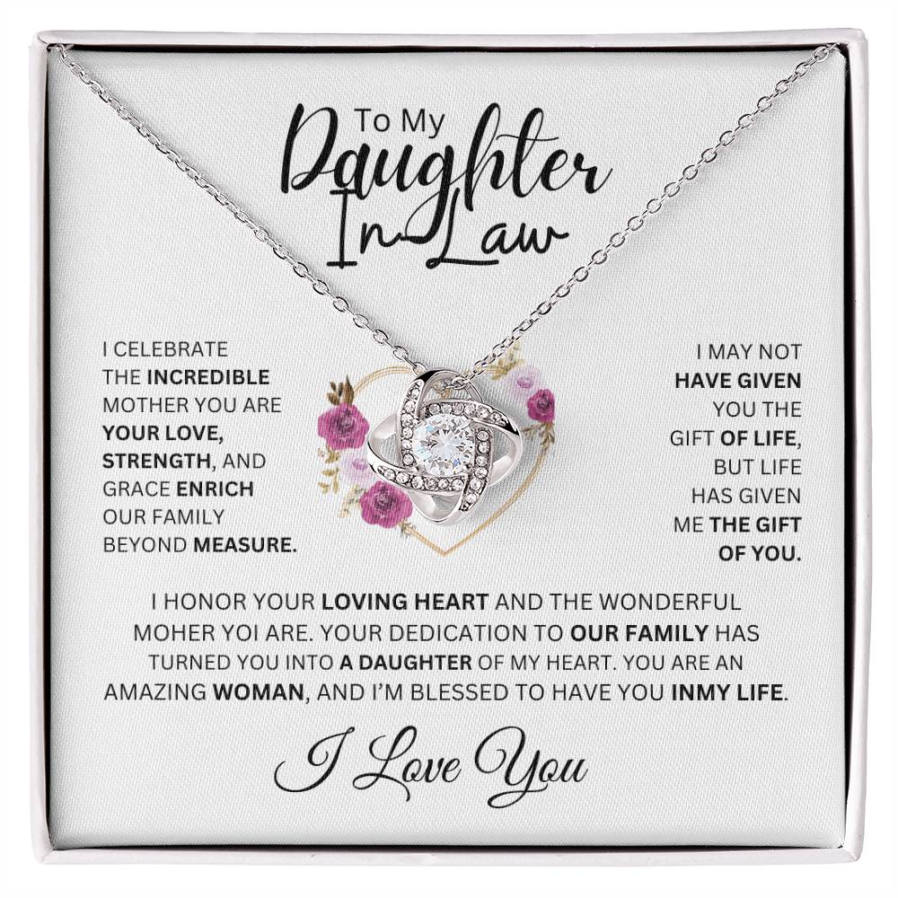 To My Daughter-in-Law - Love Knot Necklace